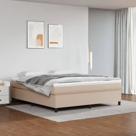 Estructura de cama de cuero sintético capuchino 160x200 cm de vidaXL, Camas y somieres - Ref: Foro24-3121058, Precio: 132,14 ...