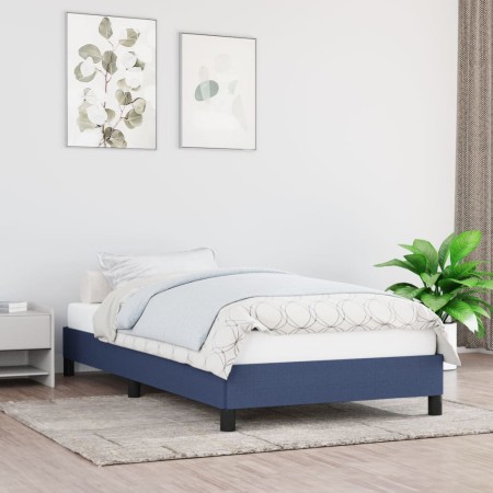 Estructura de cama de tela azul 90x190 cm de vidaXL, Camas y somieres - Ref: Foro24-346686, Precio: 84,60 €, Descuento: %