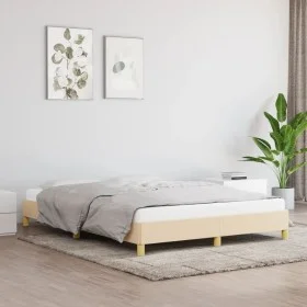 Bettrahmen aus cremefarbenem Stoff, 140 x 190 cm von vidaXL, Betten und Lattenroste - Ref: Foro24-346815, Preis: 104,45 €, Ra...
