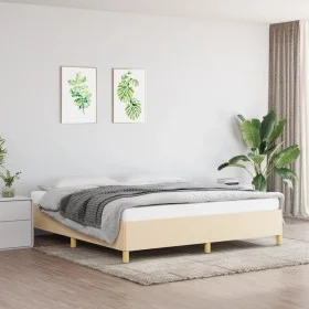 Estructura de cama de tela color crema 160x200 cm de vidaXL, Camas y somieres - Ref: Foro24-347178, Precio: 148,48 €, Descuen...
