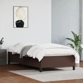 Estructura de cama cuero sintético marrón 80x200 cm de vidaXL, Camas y somieres - Ref: Foro24-347218, Precio: 95,82 €, Descue...