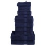 Juego de toallas premium SOLUND 12 unidades azul marino 600 gsm en Toallas | Comprar online en Foru.es