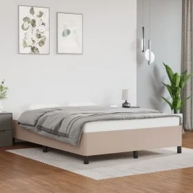 Cappuccino synthetic leather bed frame 140x200 cm by vidaXL, Beds and slatted bases - Ref: Foro24-347256, Price: 113,04 €, Di...