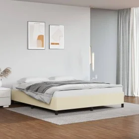 Cream synthetic leather bed frame 180x200 cm by vidaXL, Beds and slatted bases - Ref: Foro24-347265, Price: 131,72 €, Discoun...