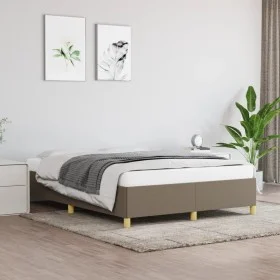 Estructura de cama de tela gris taupe 140x190 cm de vidaXL, Camas y somieres - Ref: Foro24-347161, Precio: 133,22 €, Descuent...