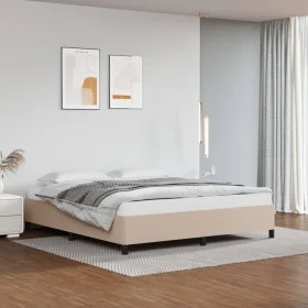 Cappuccino synthetic leather bed frame 160x200 cm by vidaXL, Beds and slatted bases - Ref: Foro24-347262, Price: 132,14 €, Di...