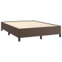 Estructura de cama de cuero sintético marrón 140x200 cm de vidaXL, Camas y somieres - Ref: Foro24-347254, Precio: 121,65 €, D...