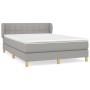 Cama box spring con colchón tela gris claro 140x190 cm de vidaXL, Camas y somieres - Ref: Foro24-3126797, Precio: 491,37 €, D...