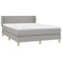 Cama box spring con colchón tela gris claro 140x190 cm de vidaXL, Camas y somieres - Ref: Foro24-3126637, Precio: 479,43 €, D...