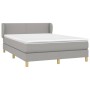 Cama box spring con colchón tela gris claro 140x190 cm de vidaXL, Camas y somieres - Ref: Foro24-3126717, Precio: 467,97 €, D...