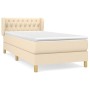 Cama box spring con colchón tela color crema 100x200 cm de vidaXL, Camas y somieres - Ref: Foro24-3127026, Precio: 319,00 €, ...
