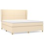Cama box spring con colchón tela color crema 160x200 cm de vidaXL, Camas y somieres - Ref: Foro24-3128378, Precio: 611,80 €, ...