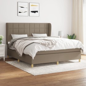 Cama box spring con colchón tela gris taupe 160x200 cm de vidaXL, Camas y somieres - Ref: Foro24-3128537, Precio: 589,73 €, D...