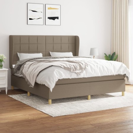 Cama box spring con colchón tela gris taupe 160x200 cm de vidaXL, Camas y somieres - Ref: Foro24-3128537, Precio: 589,73 €, D...
