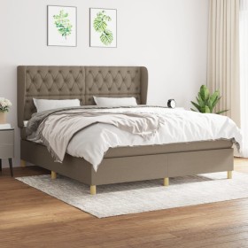 Cama box spring con colchón tela gris taupe 160x200 cm de vidaXL, Camas y somieres - Ref: Foro24-3128777, Precio: 656,05 €, D...