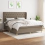 Cama box spring con colchón tela gris taupe 160x200 cm de vidaXL, Camas y somieres - Ref: Foro24-3128777, Precio: 656,05 €, D...