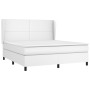 Cama box spring con colchón cuero sintético blanco 160x200 cm de vidaXL, Camas y somieres - Ref: Foro24-3128920, Precio: 613,...