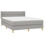 Cama box spring con colchón tela gris claro 140x190 cm de vidaXL, Camas y somieres - Ref: Foro24-3130505, Precio: 471,83 €, D...