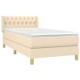 Cama box spring con colchón tela color crema 100x200 cm de vidaXL, Camas y somieres - Ref: Foro24-3130494, Precio: 310,00 €, ...