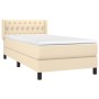 Cama box spring con colchón tela color crema 100x200 cm de vidaXL, Camas y somieres - Ref: Foro24-3129934, Precio: 308,97 €, ...