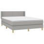 Cama box spring con colchón tela gris claro 140x190 cm de vidaXL, Camas y somieres - Ref: Foro24-3130185, Precio: 454,67 €, D...
