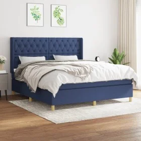 Cama box spring con colchón tela azul 160x200 cm de vidaXL, Camas y somieres - Ref: Foro24-3132247, Precio: 575,69 €, Descuen...
