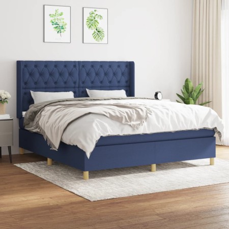 Cama box spring con colchón tela azul 160x200 cm de vidaXL, Camas y somieres - Ref: Foro24-3132247, Precio: 599,89 €, Descuen...