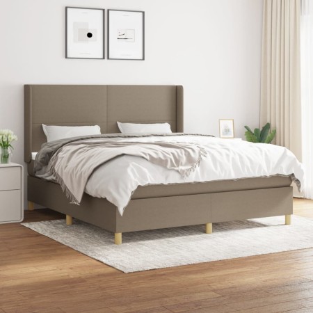 Cama box spring con colchón tela gris taupe 160x200 cm de vidaXL, Camas y somieres - Ref: Foro24-3131845, Precio: 626,71 €, D...