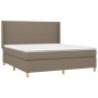 Cama box spring con colchón tela gris taupe 160x200 cm de vidaXL, Camas y somieres - Ref: Foro24-3131845, Precio: 626,71 €, D...