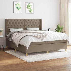 Cama box spring con colchón tela gris taupe 160x200 cm de vidaXL, Camas y somieres - Ref: Foro24-3132245, Precio: 649,13 €, D...