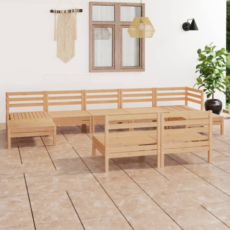 Juego de muebles de jardín 9 piezas madera maciza de pino en Conjuntos de jardín | Comprar online en Foru.es