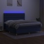 Cama box spring colchón y luces LED tela azul 160x200 cm de vidaXL, Camas y somieres - Ref: Foro24-3135691, Precio: 591,22 €,...