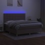 Cama box spring colchón y luces LED tela gris taupe 160x200 cm de vidaXL, Camas y somieres - Ref: Foro24-3135449, Precio: 574...