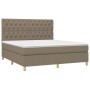 Cama box spring colchón y luces LED tela gris taupe 160x200 cm de vidaXL, Camas y somieres - Ref: Foro24-3135689, Precio: 639...