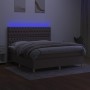 Cama box spring colchón y luces LED tela gris taupe 160x200 cm de vidaXL, Camas y somieres - Ref: Foro24-3135689, Precio: 639...