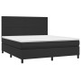 Cama box spring colchón y LED cuero sintético negro 160x200 cm de vidaXL, Camas y somieres - Ref: Foro24-3135831, Precio: 588...