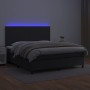 Cama box spring colchón y LED cuero sintético negro 160x200 cm de vidaXL, Camas y somieres - Ref: Foro24-3135831, Precio: 588...