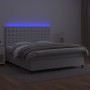 Cama box spring colchón y LED cuero sintético blanco 160x200 cm de vidaXL, Camas y somieres - Ref: Foro24-3135952, Precio: 58...