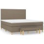 Cama box spring con colchón tela gris taupe 160x200 cm de vidaXL, Camas y somieres - Ref: Foro24-3137009, Precio: 656,33 €, D...
