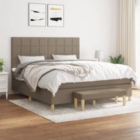 Cama box spring con colchón tela gris taupe 160x200 cm de vidaXL, Camas y somieres - Ref: Foro24-3137169, Precio: 610,20 €, D...