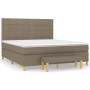 Cama box spring con colchón tela gris taupe 160x200 cm de vidaXL, Camas y somieres - Ref: Foro24-3137169, Precio: 610,20 €, D...