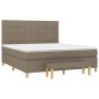 Cama box spring con colchón tela gris taupe 160x200 cm de vidaXL, Camas y somieres - Ref: Foro24-3137169, Precio: 610,20 €, D...