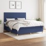 Cama box spring con colchón tela azul 160x200 cm de vidaXL, Camas y somieres - Ref: Foro24-3142191, Precio: 570,35 €, Descuen...