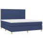 Cama box spring con colchón tela azul 160x200 cm de vidaXL, Camas y somieres - Ref: Foro24-3142191, Precio: 570,35 €, Descuen...