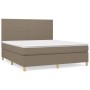 Cama box spring con colchón tela gris taupe 160x200 cm de vidaXL, Camas y somieres - Ref: Foro24-3142189, Precio: 606,80 €, D...