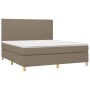 Cama box spring con colchón tela gris taupe 160x200 cm de vidaXL, Camas y somieres - Ref: Foro24-3142189, Precio: 606,80 €, D...