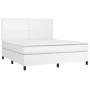 Cama box spring con colchón cuero sintético blanco 160x200 cm de vidaXL, Camas y somieres - Ref: Foro24-3142732, Precio: 587,...