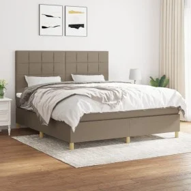 Box spring bed with taupe gray fabric mattress 160x200 cm by vidaXL, Beds and slatted bases - Ref: Foro24-3142349, Price: 598...