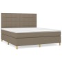 Cama box spring con colchón tela gris taupe 160x200 cm de vidaXL, Camas y somieres - Ref: Foro24-3142349, Precio: 576,23 €, D...