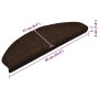 Felpudos autoadhesivos para escaleras, 5 unidades, 65 x 21 x 4 cm, color marrón, semicirculares, grandes en Hogar | Comprar onli